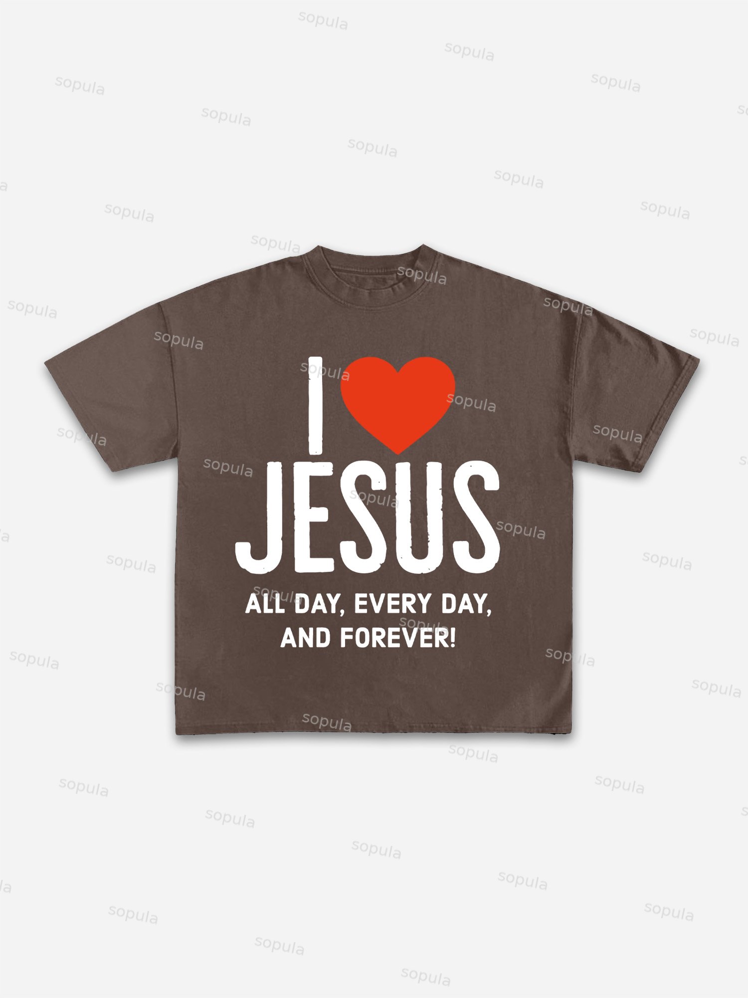 I Love Jesus Heart Graphic Cotton T-shirt - Sopula｜Premium Graphic Tees & Graphic Clothing