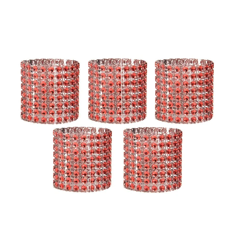 10pcs Gold Silver Napkin Ring Chairs Buckles Wedding Event Decoration Crafts Rhinestone Bows Holder Handmade Party Supplies