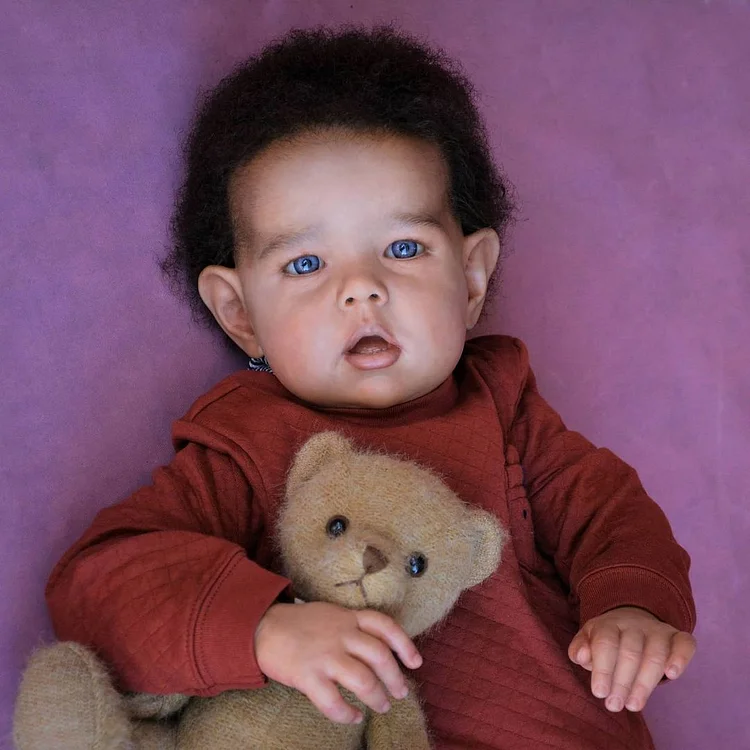  [NEW!] 20'' Lifelike Soft Touch Silicone Vinyl Reborn Baby Doll African American Black Baby Named Darre - Reborndollsshop®-Reborndollsshop®