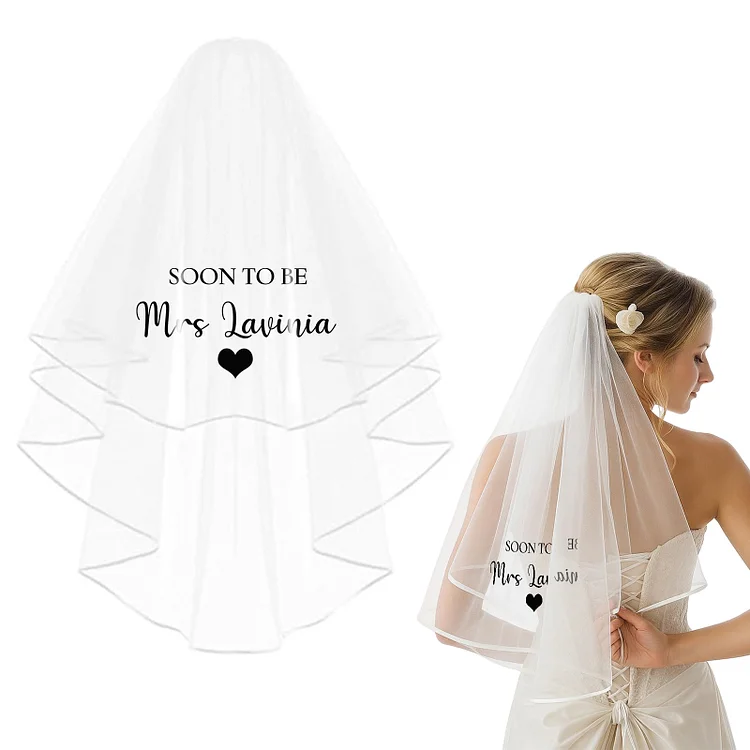 Duckbe Custom Bachelorette Veil, Future Mrs Veil, Bridal Shower Accessories Gifts for Bride To Be Bach Party Decorations