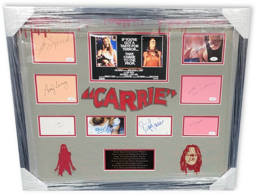 Carrie Cast Signed Autographed Collage Photo Poster painting Framed Soles Spacek Travolta JSA