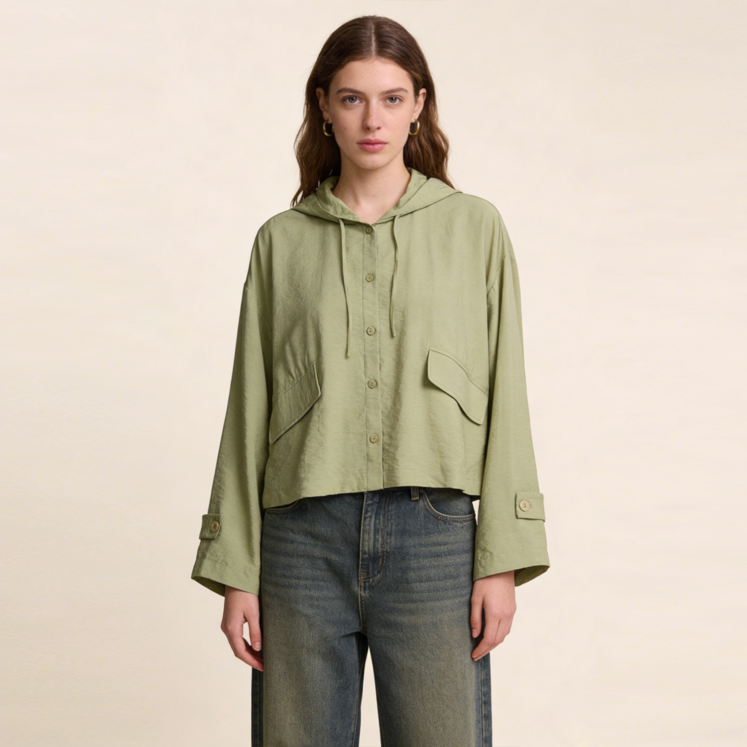Women's Sandwashed Silk Shirt Jacket-Sun Protection Cover-Up REAL SILK LIFE