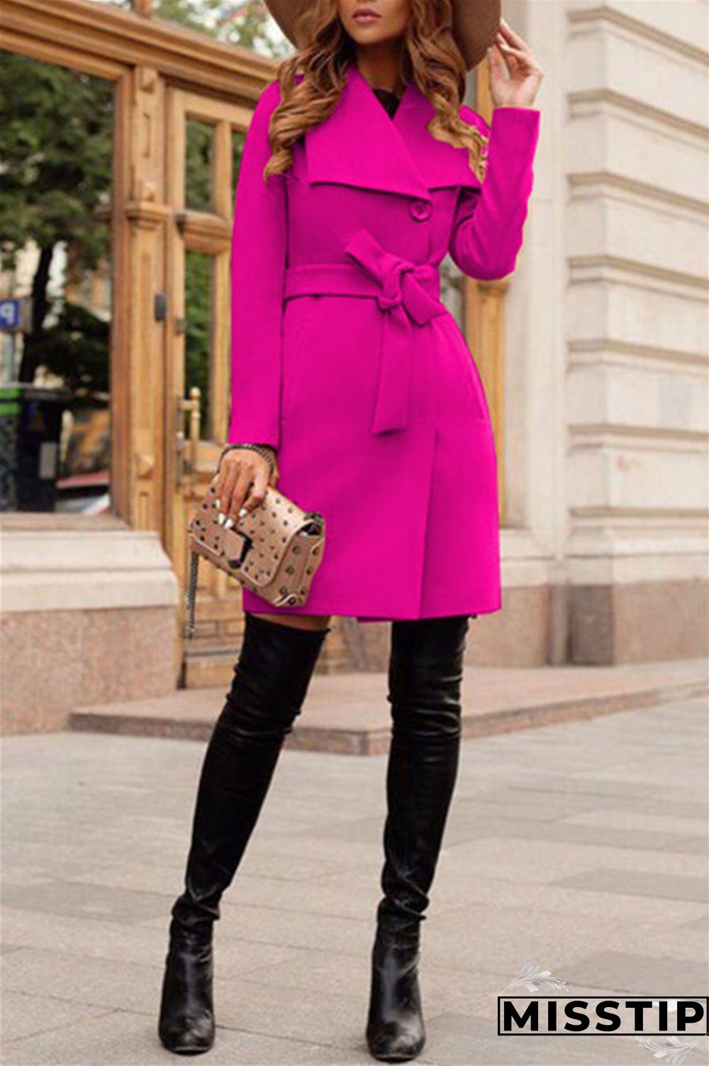 Black Casual Solid Patchwork Turndown Collar Outerwear