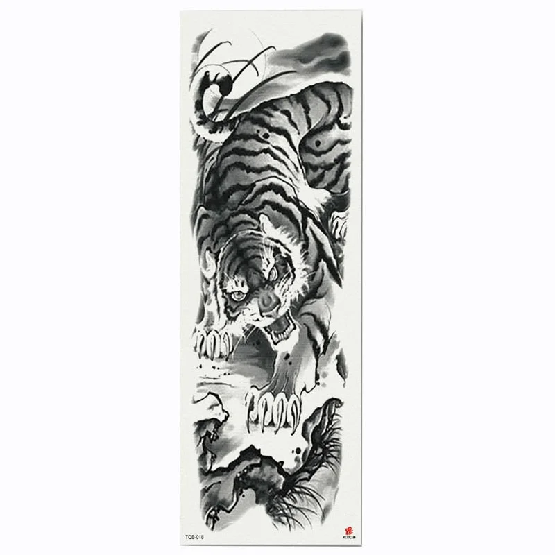 2018 New Full Flower Arm Tattoo Sticker Skeletons and Roses Temporary Body Paint Water Transfer Tattoo Sleeve