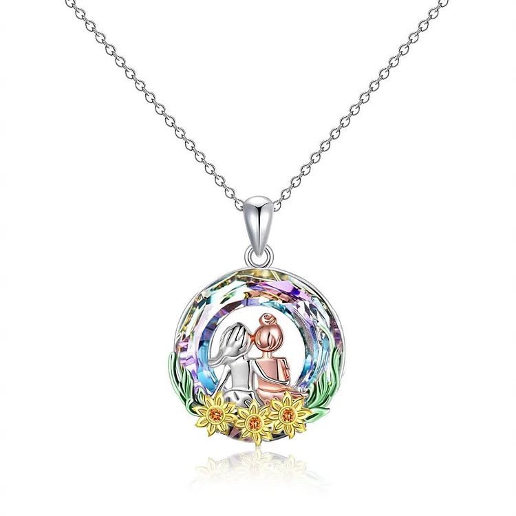 For Sister - S925 A Sister is God's Way of Making Sure We Never Walk Alone Sister Crystal Necklace