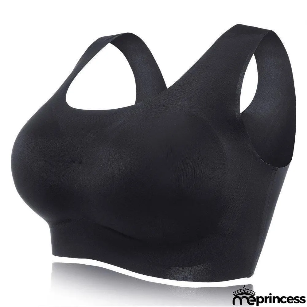 Super Comfy High Elastic Wireless Full Busty Soft Bras - Silver Gray