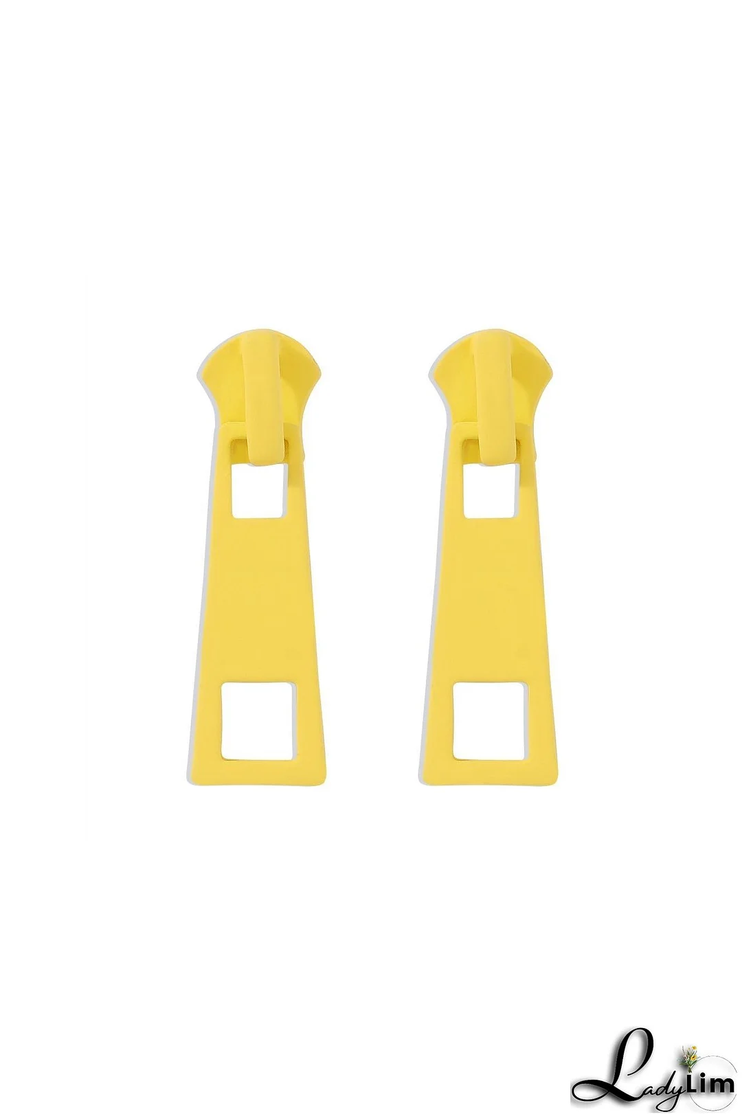 Candy Color Metal Zipper Earrings