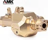 AMK TRX4 Brass Weights Set Front and Rear Portal Axle Housing Brass Gold Stable Performance Rustproof for 1/10 RC Crawler(2pcs,647g)