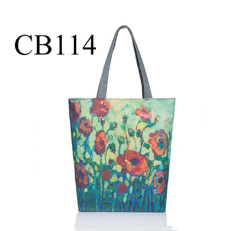 Flowers Printed large-capacity one-shoulder handbag