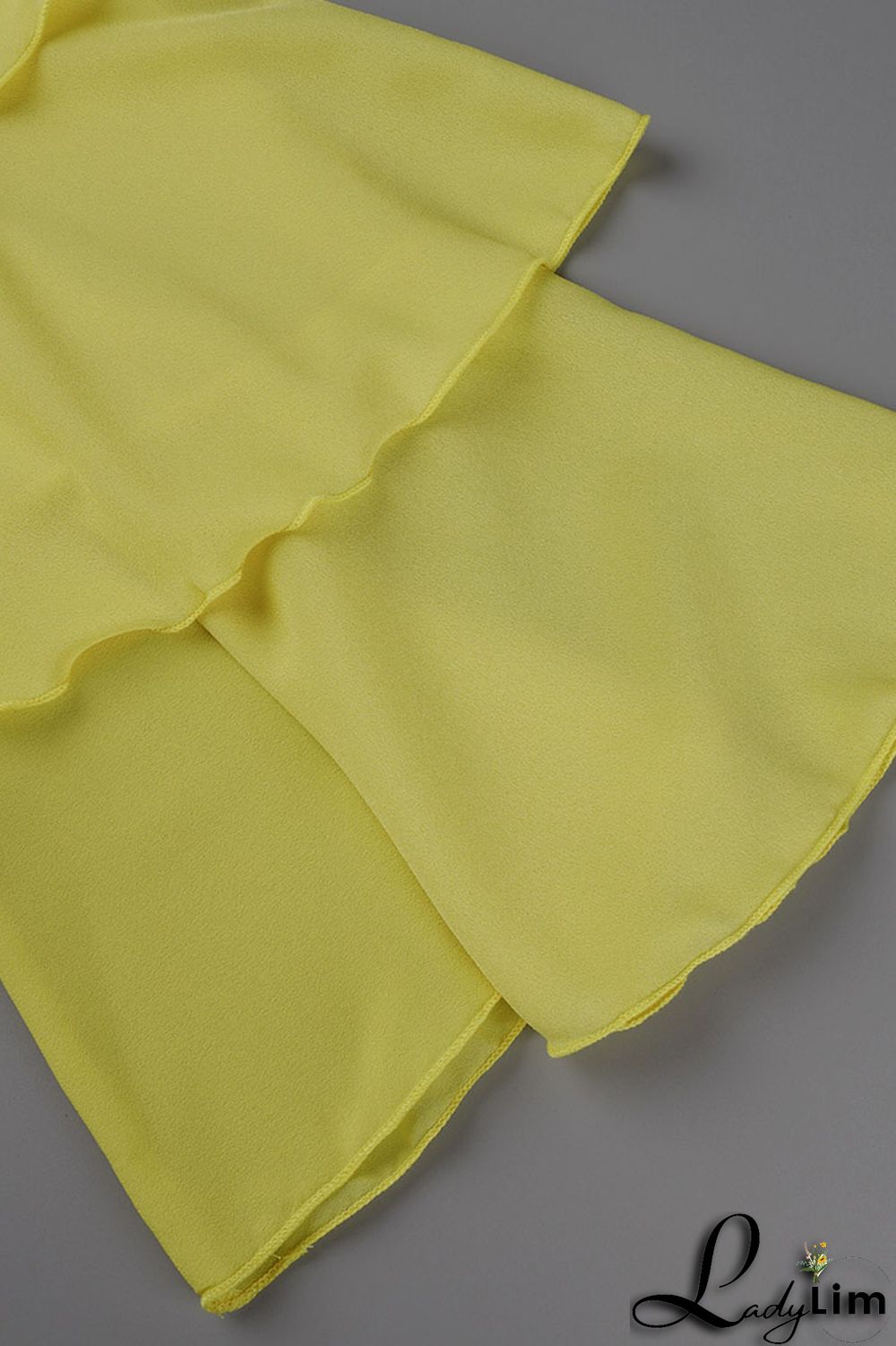 Yellow Fashion Sexy Patchwork Backless Off the Shoulder Long Sleeve Two Pieces