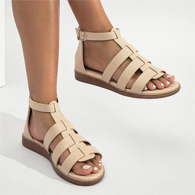 Casual Open Toe Flat Roman Sandals  Stunahome.com