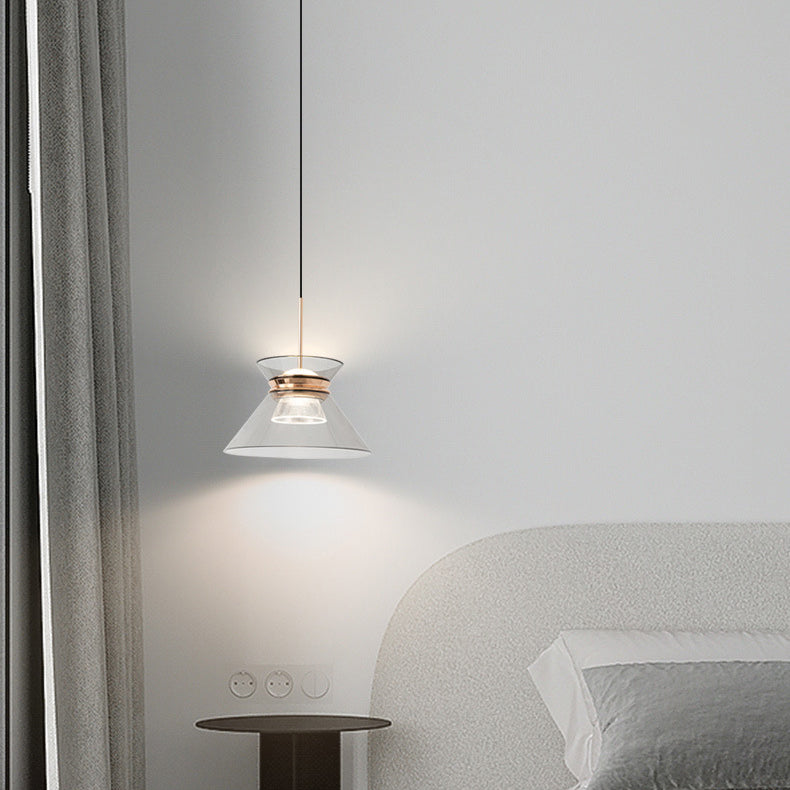 Modern Simplicity Aluminum Acrylic Tapered Hourglass LED Pendant Light For Bedside