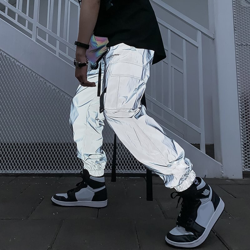 Reflective Cool Silver Tooling Trousers