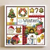 >SALE<Embroidery Cotton Thread 16CT Printed Four Seasons of Winter Cross Stitch24x24cm
