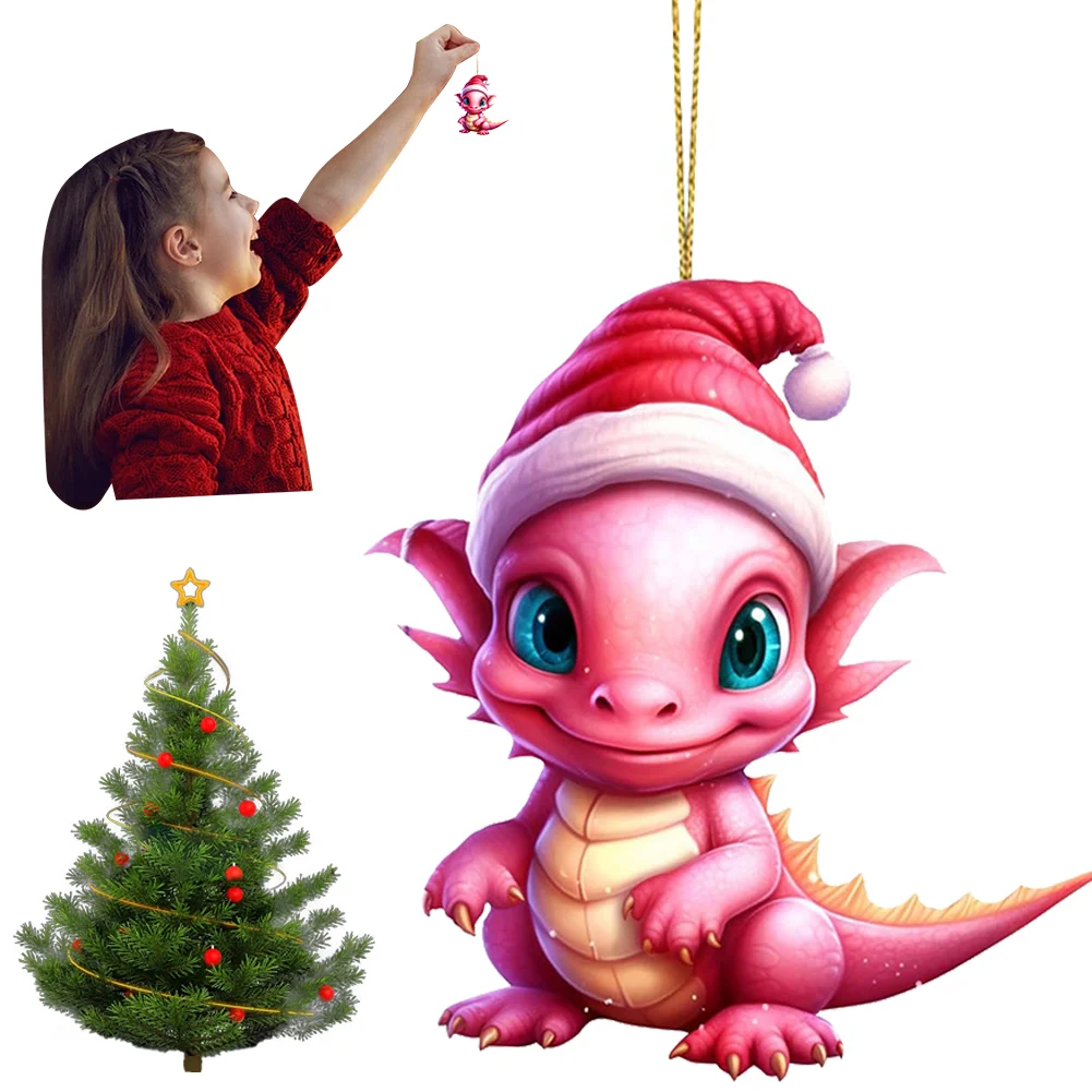 Statue Of Baby Dragon Acrylic Handmake Dinosaur Figurines Cartoon (Pink)