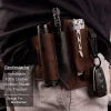 EDC Handmade Leather Multi-Function Tactical Tool Holster Wilderness Survival Storage Waist Bag