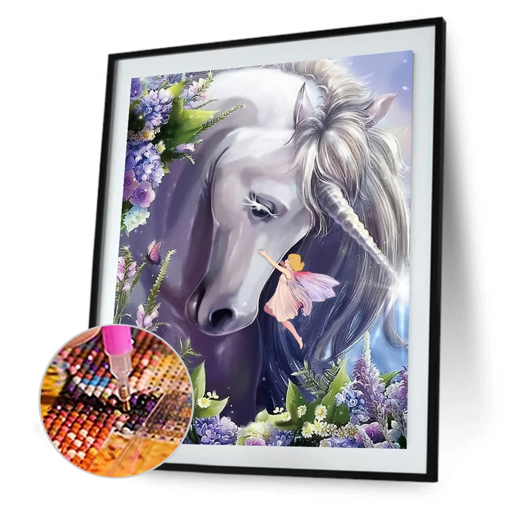 Full Round Diamond Painting 30*40cm - Unicorn
