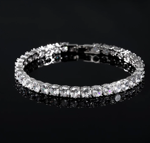 3/4/5MM AAAAA+ Cubic Zircon Mens Tennis Bracelet-VESSFUL