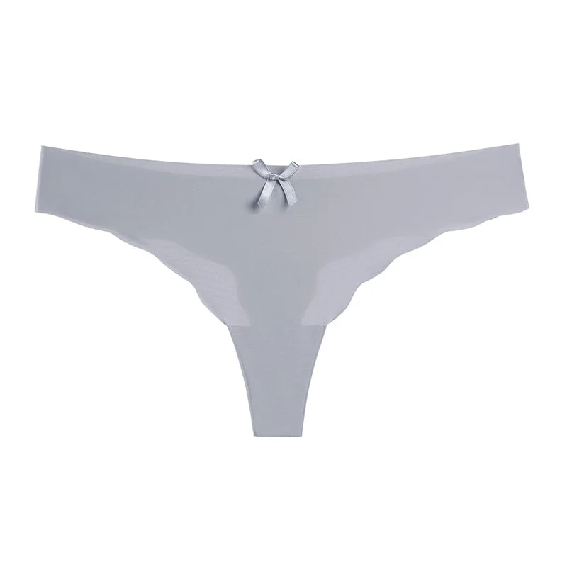 Women's Sexy Thongs G-string Underwear Seamless Invisible Panties For Ladies Fashion Ruffle Female T-back Underpants 1/2pcs