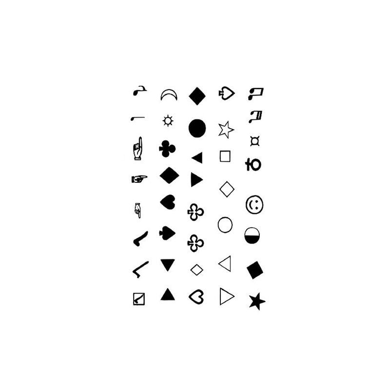 Pattern Cute Women Girl Temporary Tattoo Sticker Black Heart Smiley Design Finger Ear Arm Body Art Small Size Fake Tatto Sticker