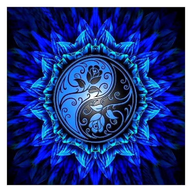 Full Round Diamond Painting Yin and Yang Flower (30*30cm)