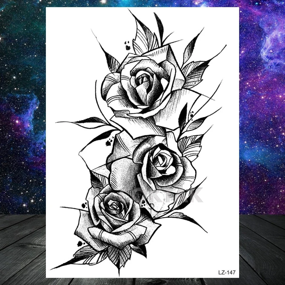 COKTAK Sexy Watercolor Lavender SweetPeas Flower Blossom Temporary Tattoos Sticker Fake Tattoo For Women Girl Art Daisy Tatoos