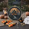 Dusk Cabin Halloween Stamped Embroidery Kit DIY Cross Stitch Set 30x30cm tapestrymarket
