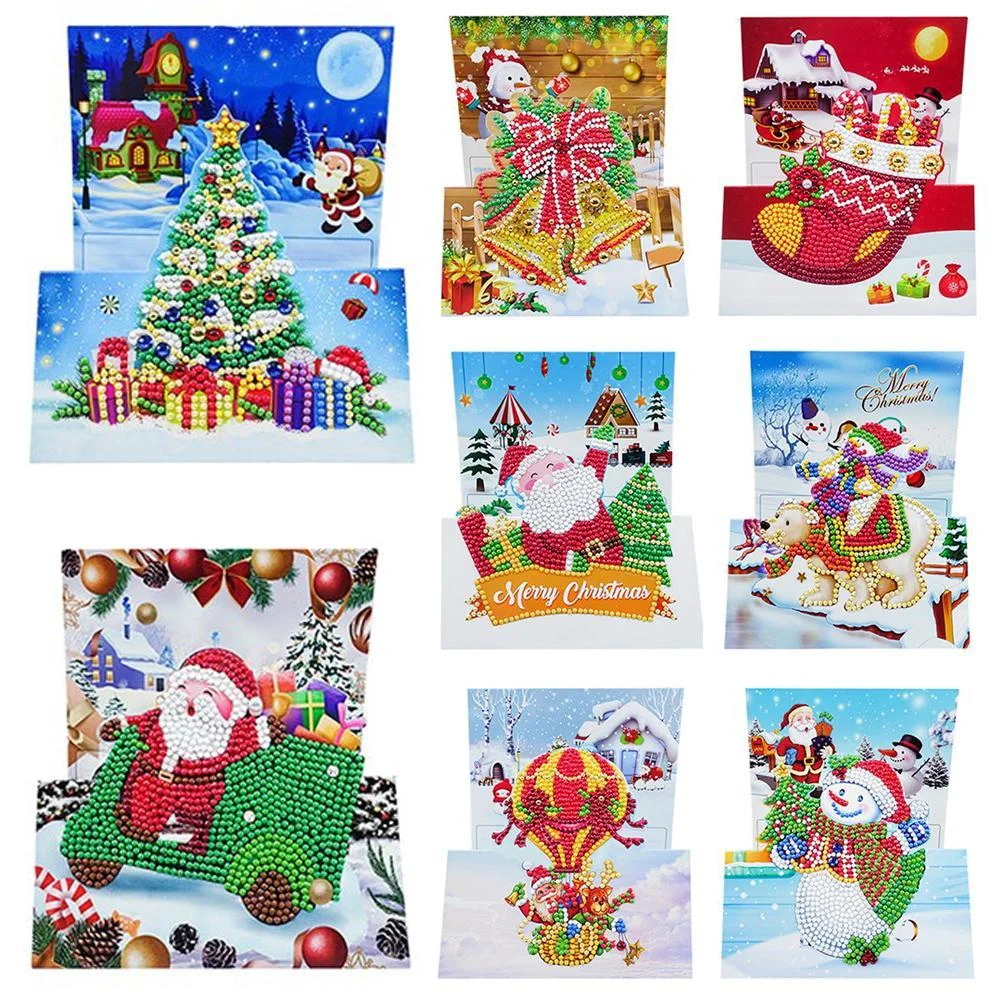 8pcs Christmas Greeting Cards