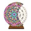 Mandala Diamond Painting Unique Wooden Rotating Calendar for Home and Office