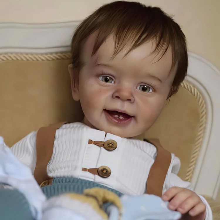  [This Is Cute Baby] 20" Blonde Cloth Reborn Doll Toddler Newborn Boy With Two Teeth Arice - Reborndollsshop®-Reborndollsshop®