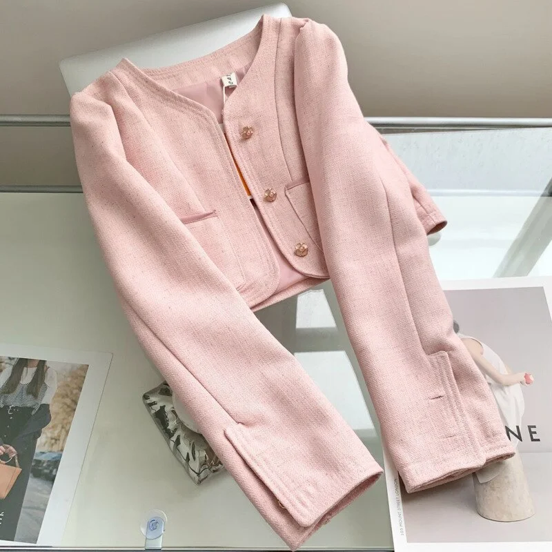 Ueong Quality Small Fragrance Tweed Two Piece Set Women Short Jacket Coat + Mini Dress Suits Korean Fashion Sweet 2 Piece Sets