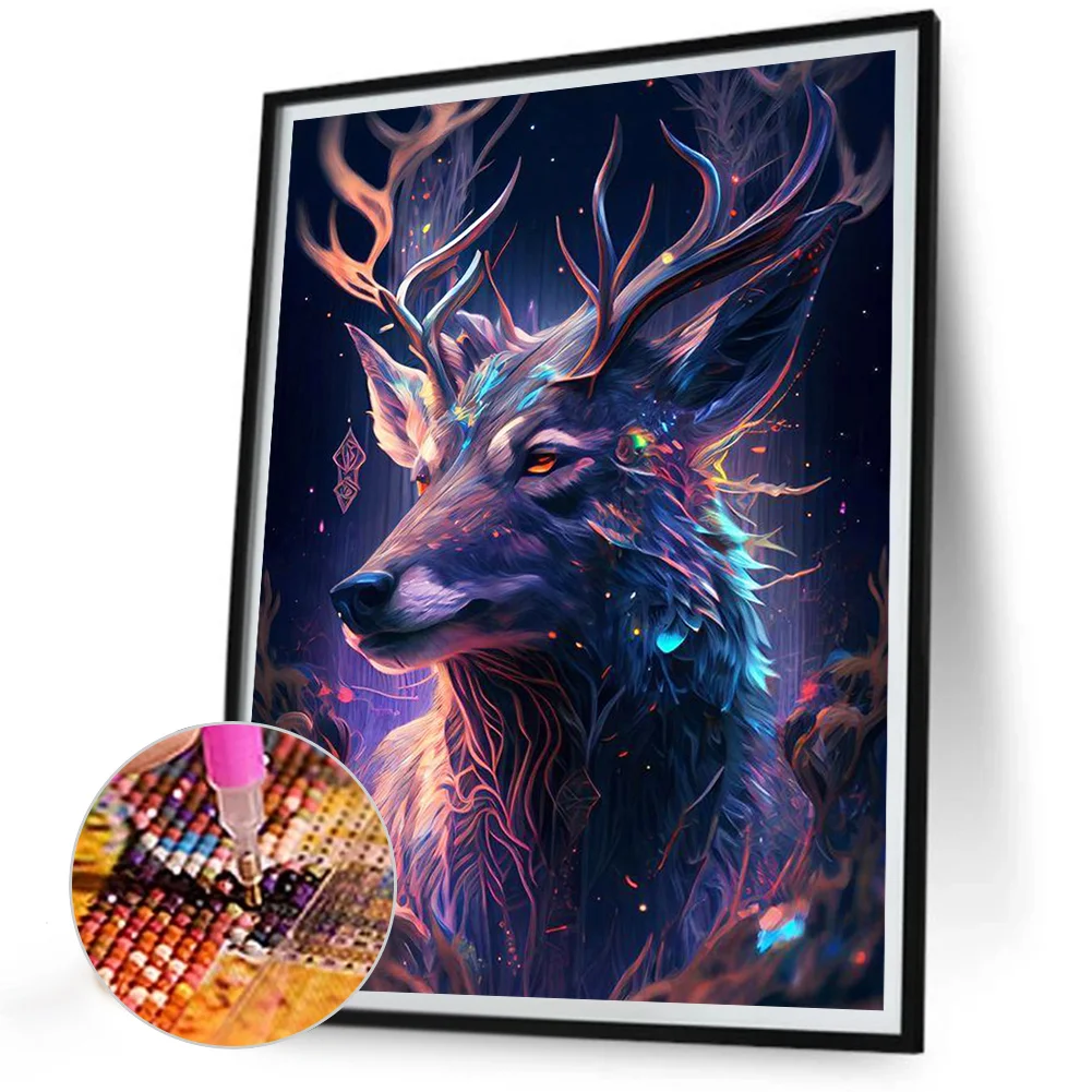 Christmas Deer - Full Round - Diamond Painting(30*40cm)