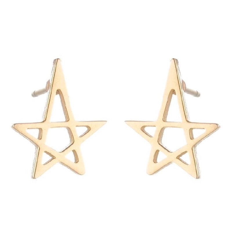 Women’s Minimalist Geometric Heart Stainless Steel No Inlaid Ear Studs Stainless Steel Earrings