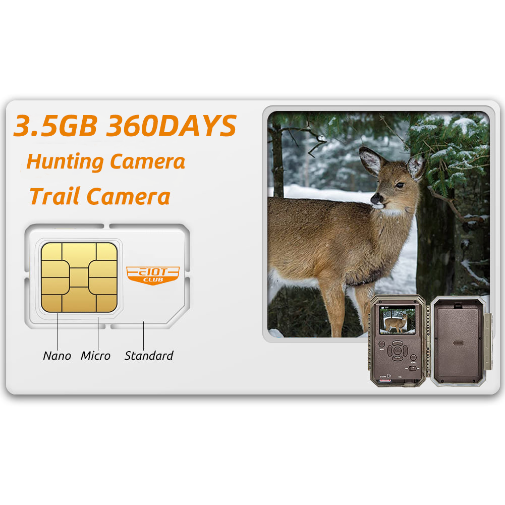 Prepaid Data SIM Card for Hunting/Trail Camera Unlocked Device, Support ATT & Tmobile & Verizon, USA Coverage,Triple Size