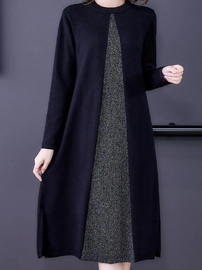 Fashion Sweater Mid-length Knitted Dress