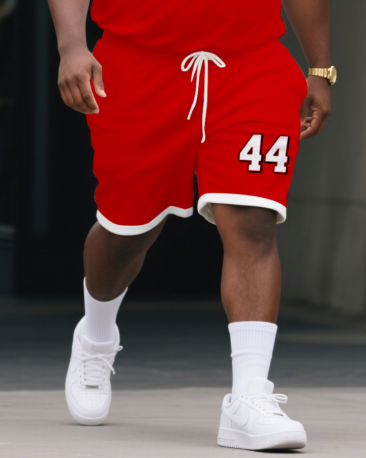 Men's Plus Size Lewis Hamilton Ferrari F1 2025 Football Jersey T-Shirt Shorts Suit
