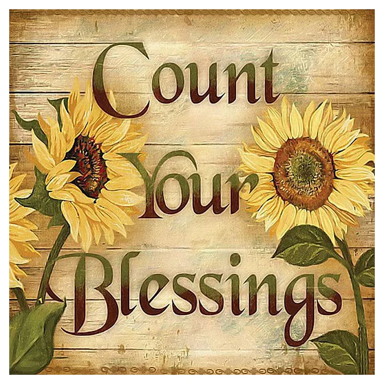 DIY - Letters Sunflower 11CT Stamped Cross Stitch 50*50cm