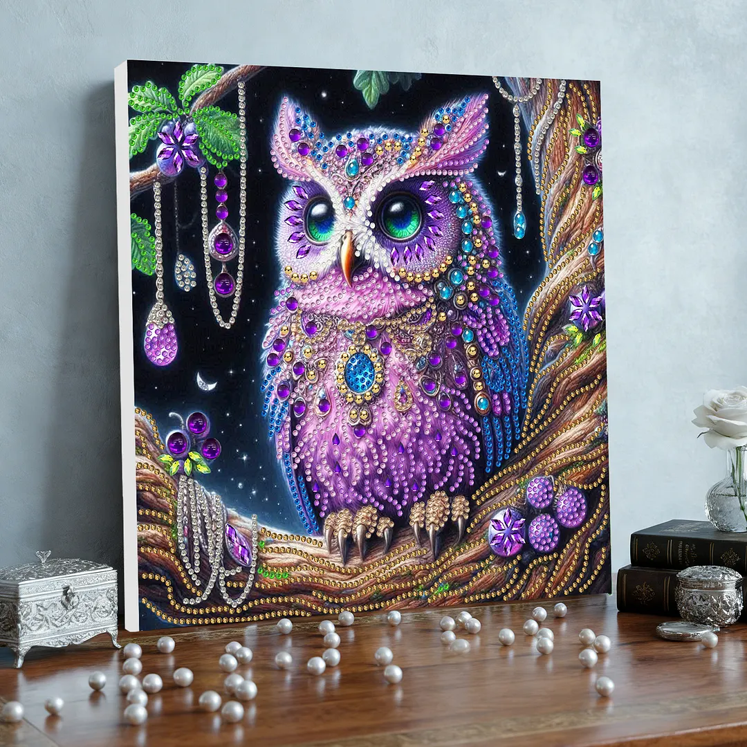 DIY Special Shape Drill Pearl Gem Diamond Art Painting Kit with Frame 9.84x9.84in Art Craft Pearl Diamond Painting for Adults Beginners Home Decor (BK43)