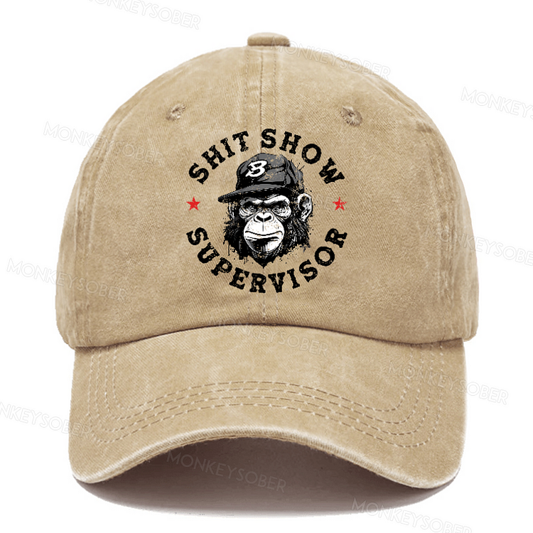 Shit Show Supervisor Washed Baseball Caps