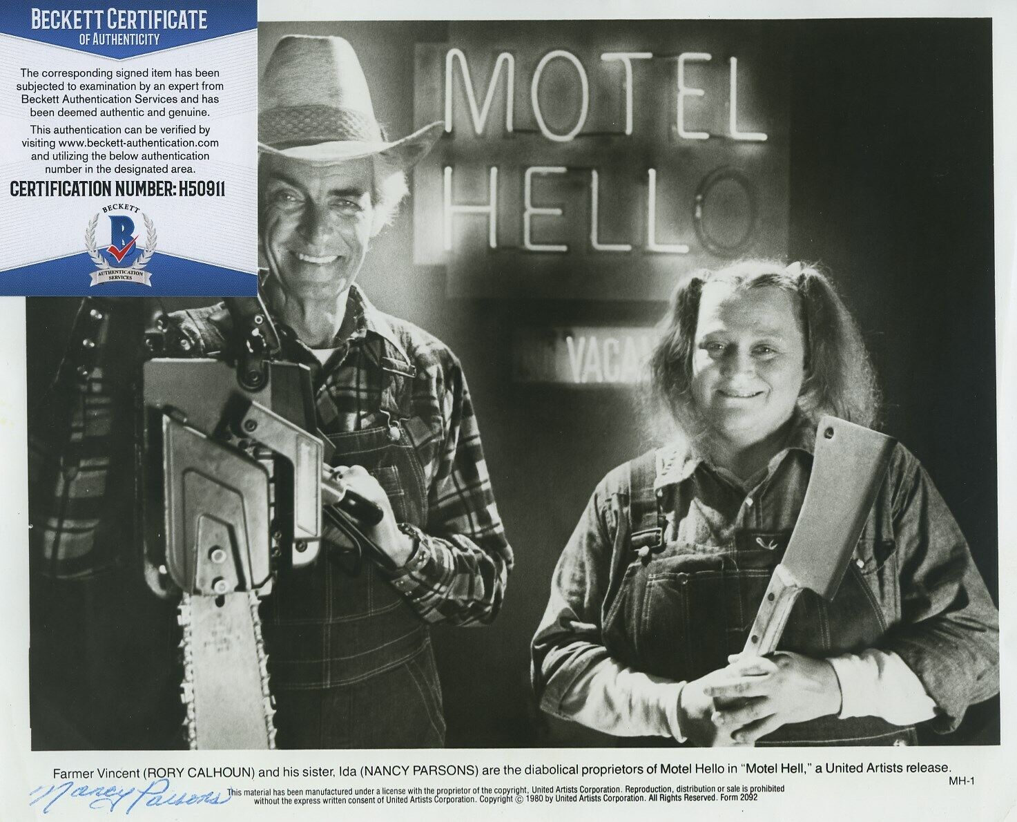 NANCY PARSONS SIGNED AUTOGRAPHED Photo Poster painting MOTEL HELL PORKY'S BECKETT BAS RARE!