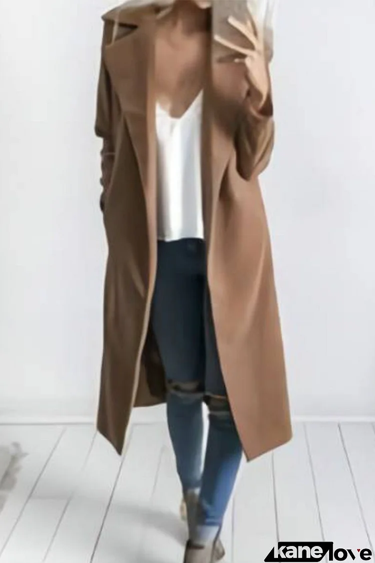 Casual Work Solid Solid Color Turndown Collar Outerwear