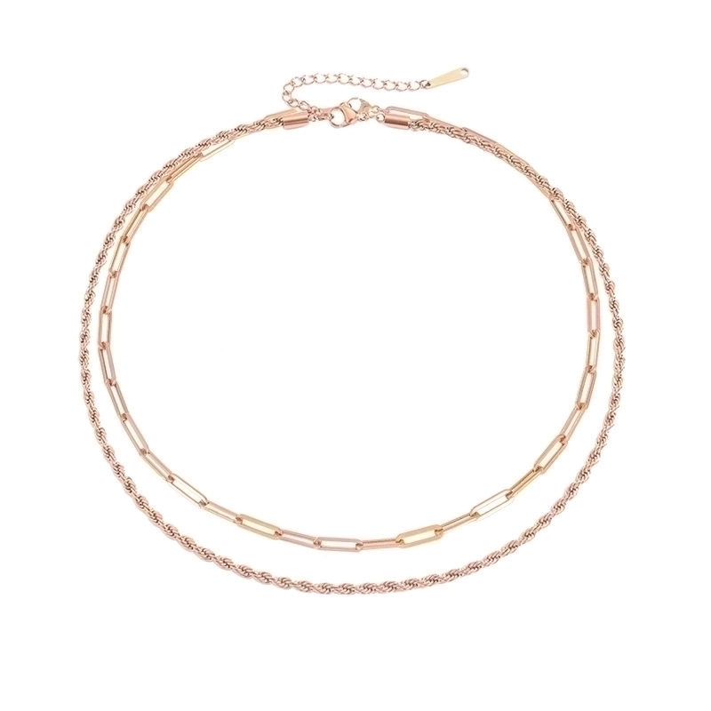 Stainless Steel 14K Gold Plated Fashion Plating U Shape Necklace