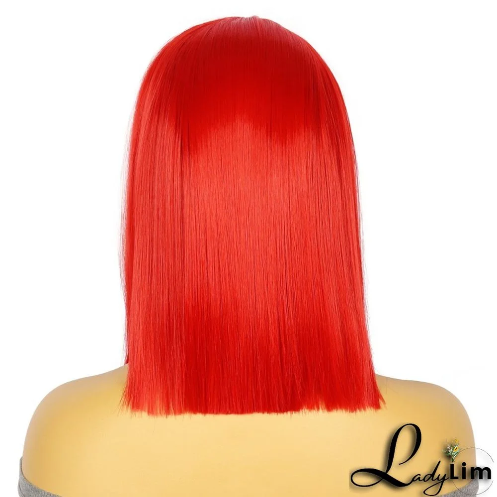 Red Fashion Casual Solid Patchwork Wigs