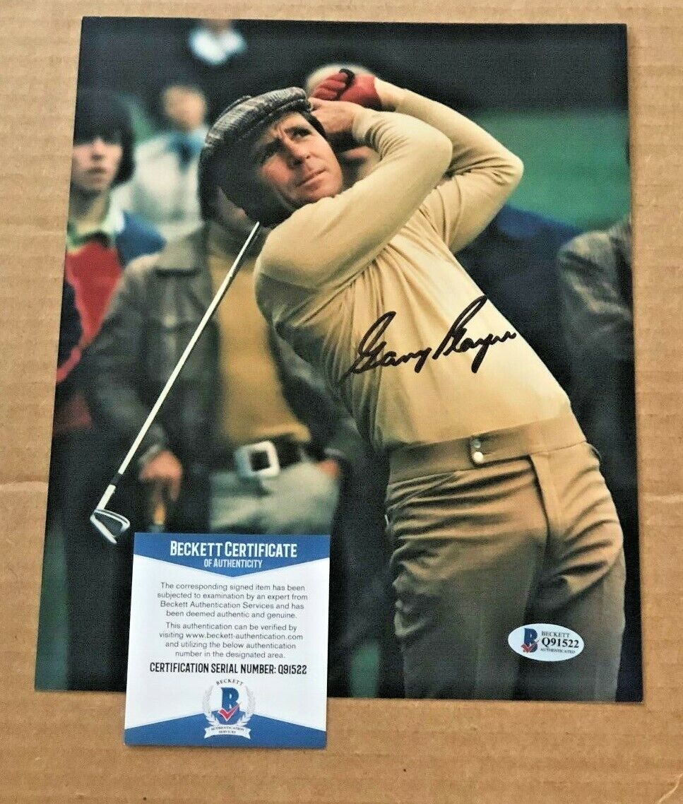 GARY PLAYER SIGNED 8X10 PGA GOLF Photo Poster painting BECKETT CERTIFIED #2