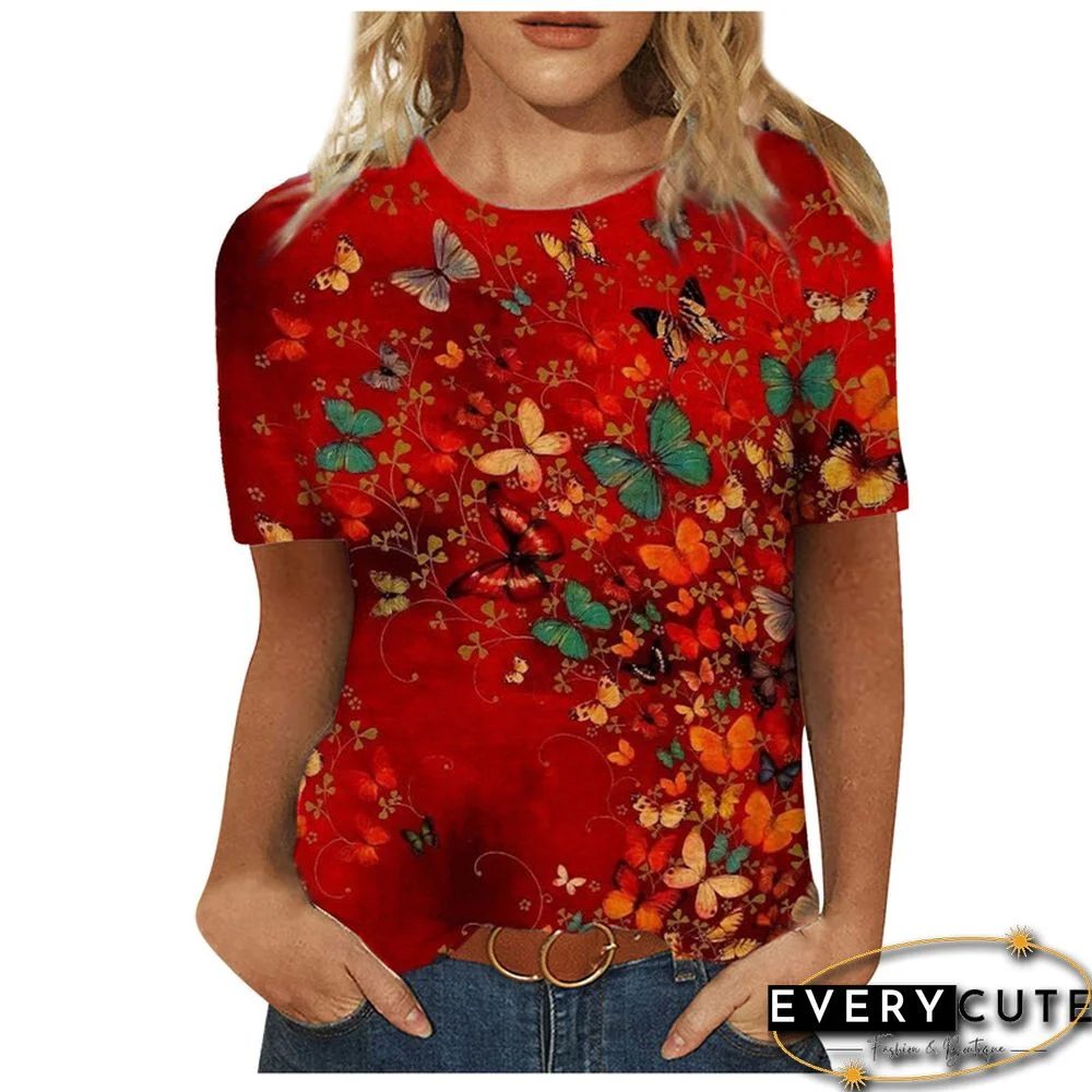 Women 3D Landscape Painting Positioning Sunflower Print T Shirt New Summer Vintage Casual Short Sleeve O-Neck Size Top