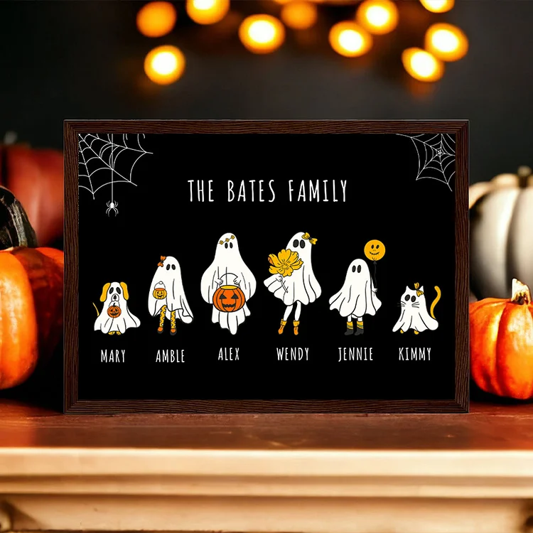 Personalized Halloween Ghost Family Sign