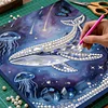 DIY Pearl Painting whale for Home Decor with Frame(30x30cm)