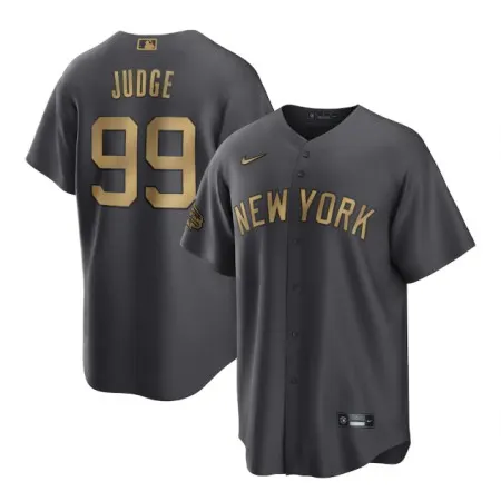Men's New York Yankees #99 Aaron Judge 2022 All-Star Charcoal Cool Base Stitched Baseball Jersey 4WAG