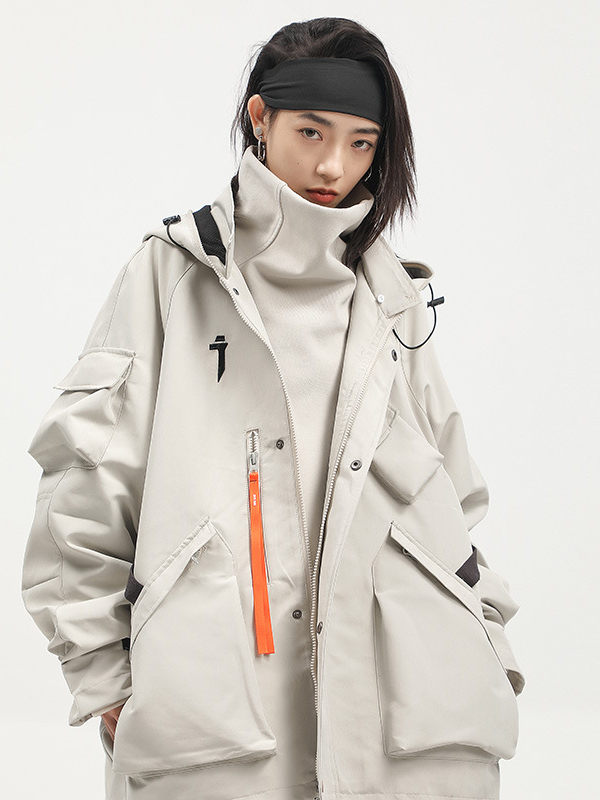 Ninja Stand Collar Hooded Jacket