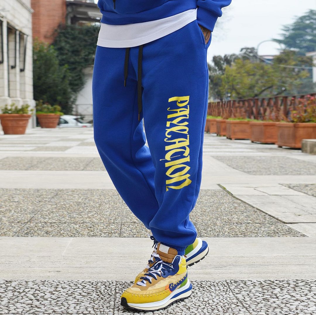 Casual style loose personality letter printed sports trousers